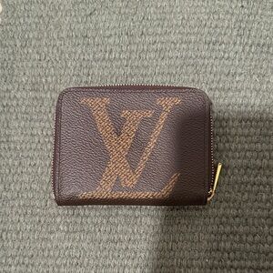 Louis Vuitton Dark Brown Wallet with Gold Zipper